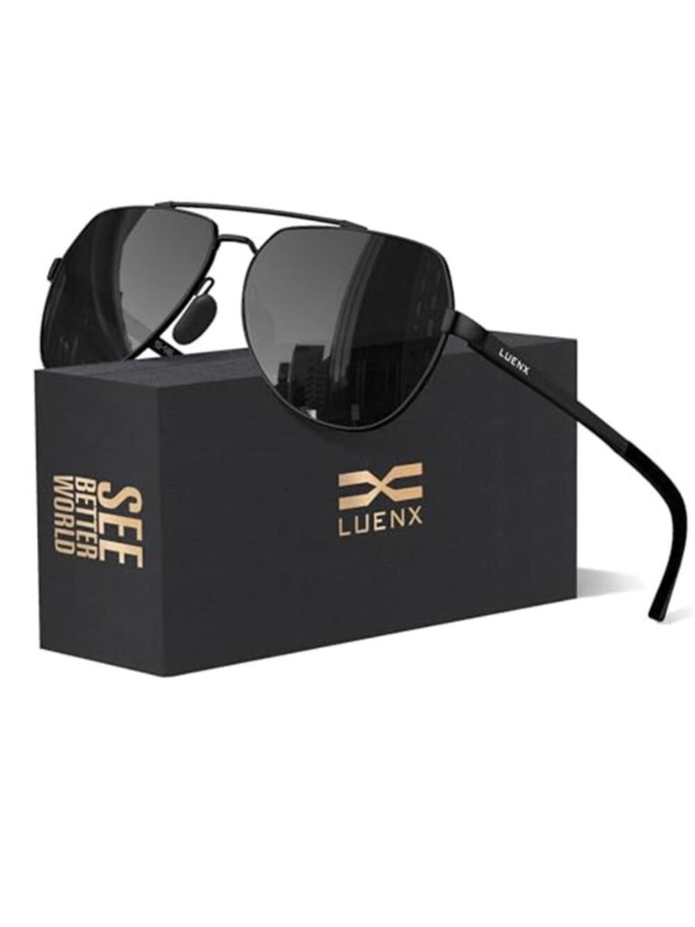 Mens Polarized Aviator Sunglasses UV400 Driving Metal Frame Shades